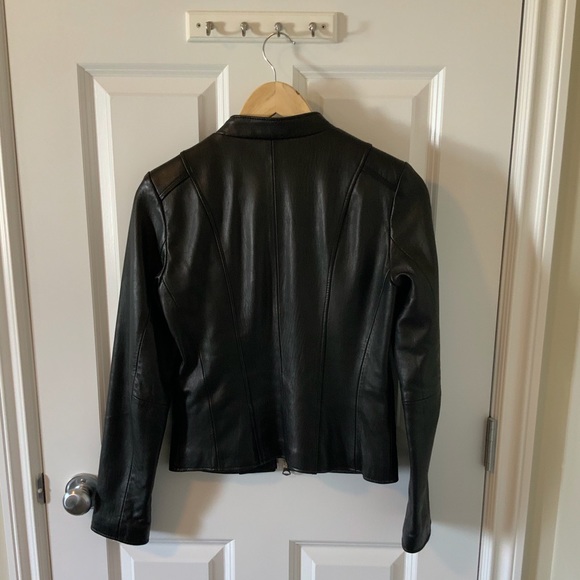 Andrew Marc Kylie Leather Racer Jacket - Picture 3 of 8
